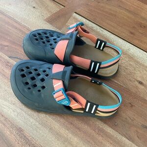 Women’s Coral and Teal Strap Water-Friendly Sandals